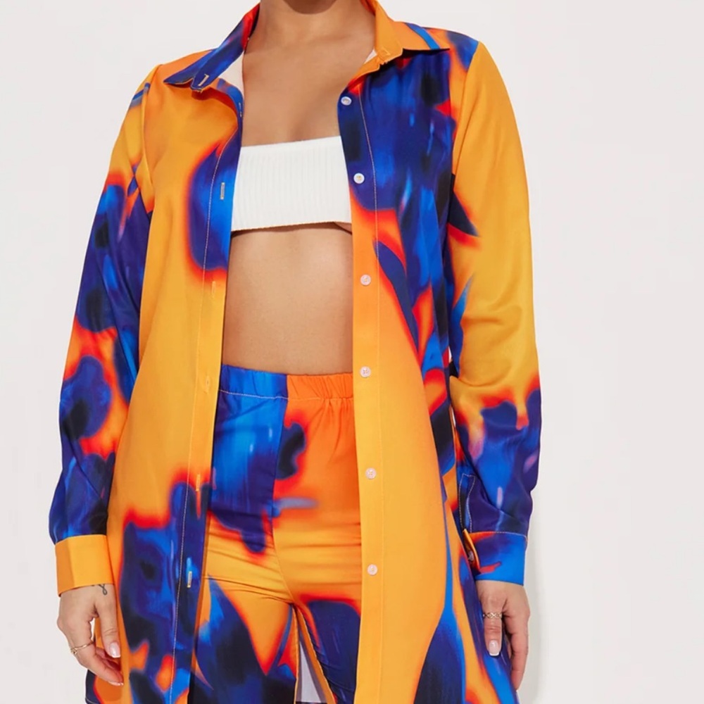 New with Tags Fashion Nova Fiery and Fierce Orange and blue!